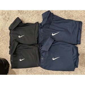 Nike Polo Dri-Fit Men’s Size Large Bundle! Black and Navy Polo